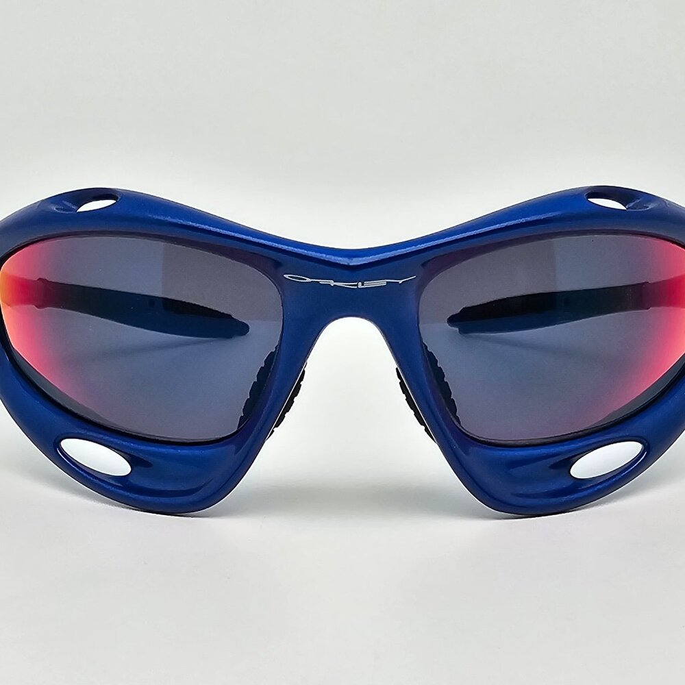 *SOLD* Oakley 04-600 Racing Jacket Gen 2 New Blue Frame +Red Iridium Sunglasses - Picture 2 of 14